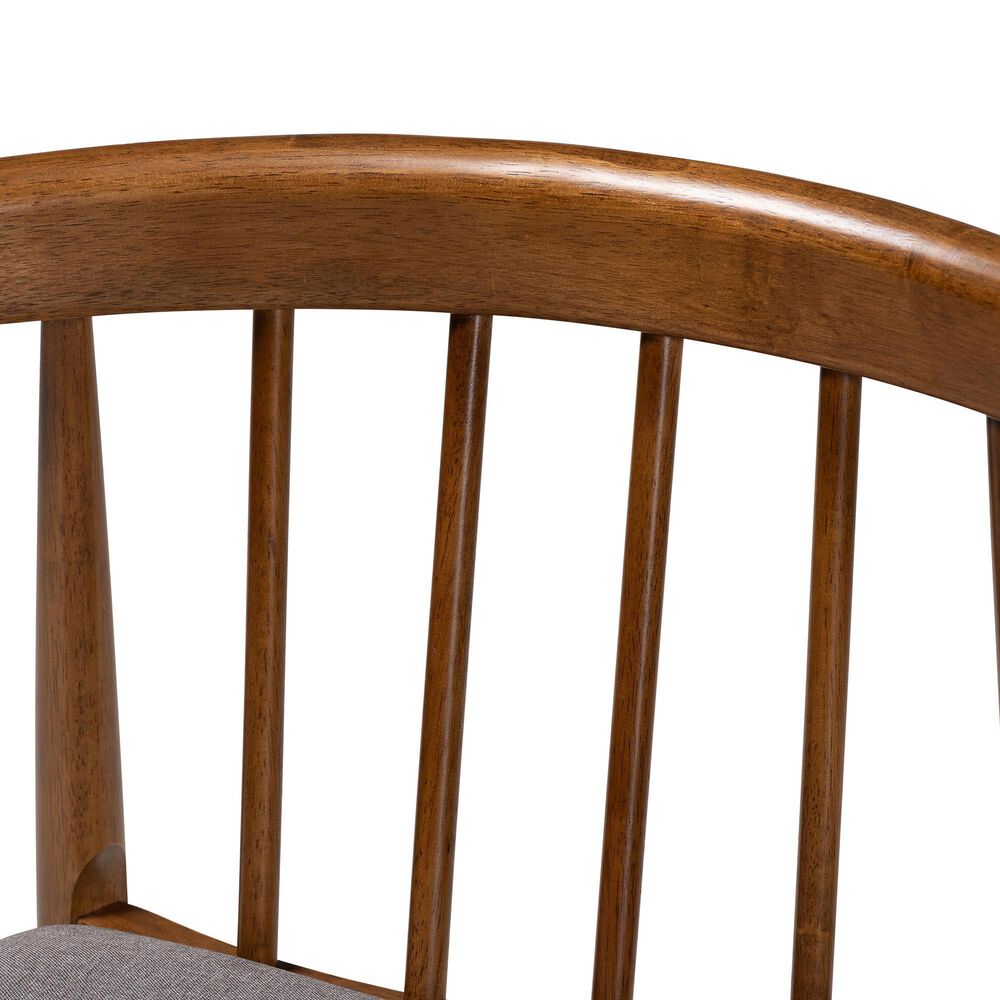 Baxton Studio Wyatt Side Chair with Grey Cushion in Walnut Brown (Set of 2), , large