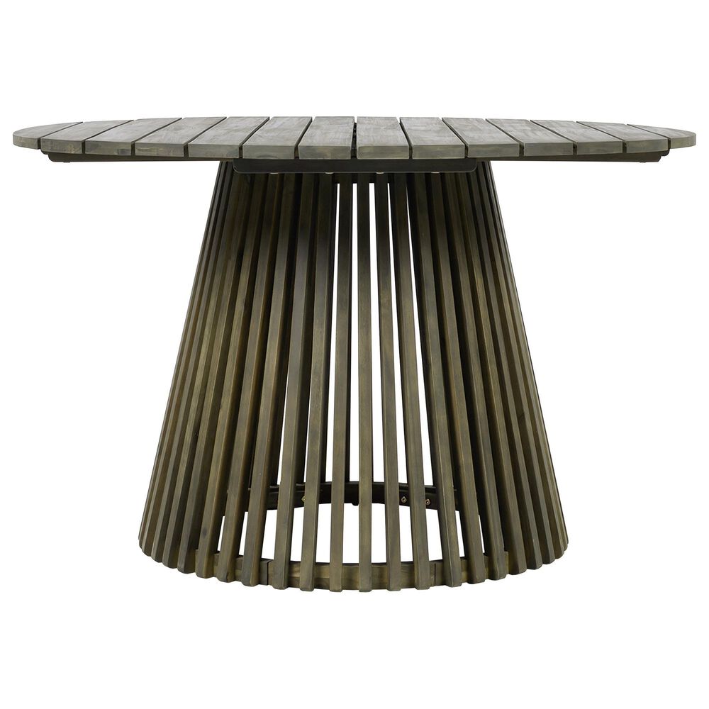 Hearth and Haven Outdoor Round Dining Table in Grey - Table Only, , large