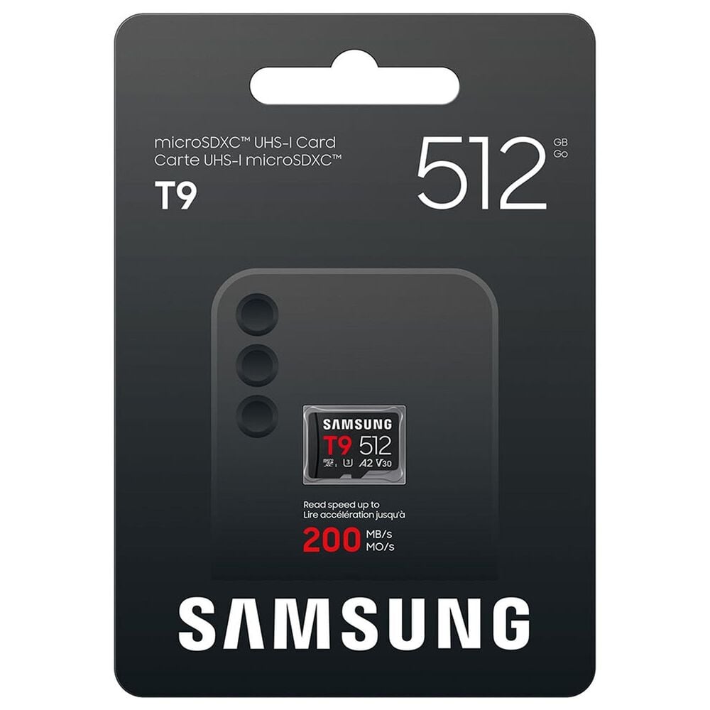 Samsung 512GB T9 UHS-I microSDXC Memory Card in Black, , large