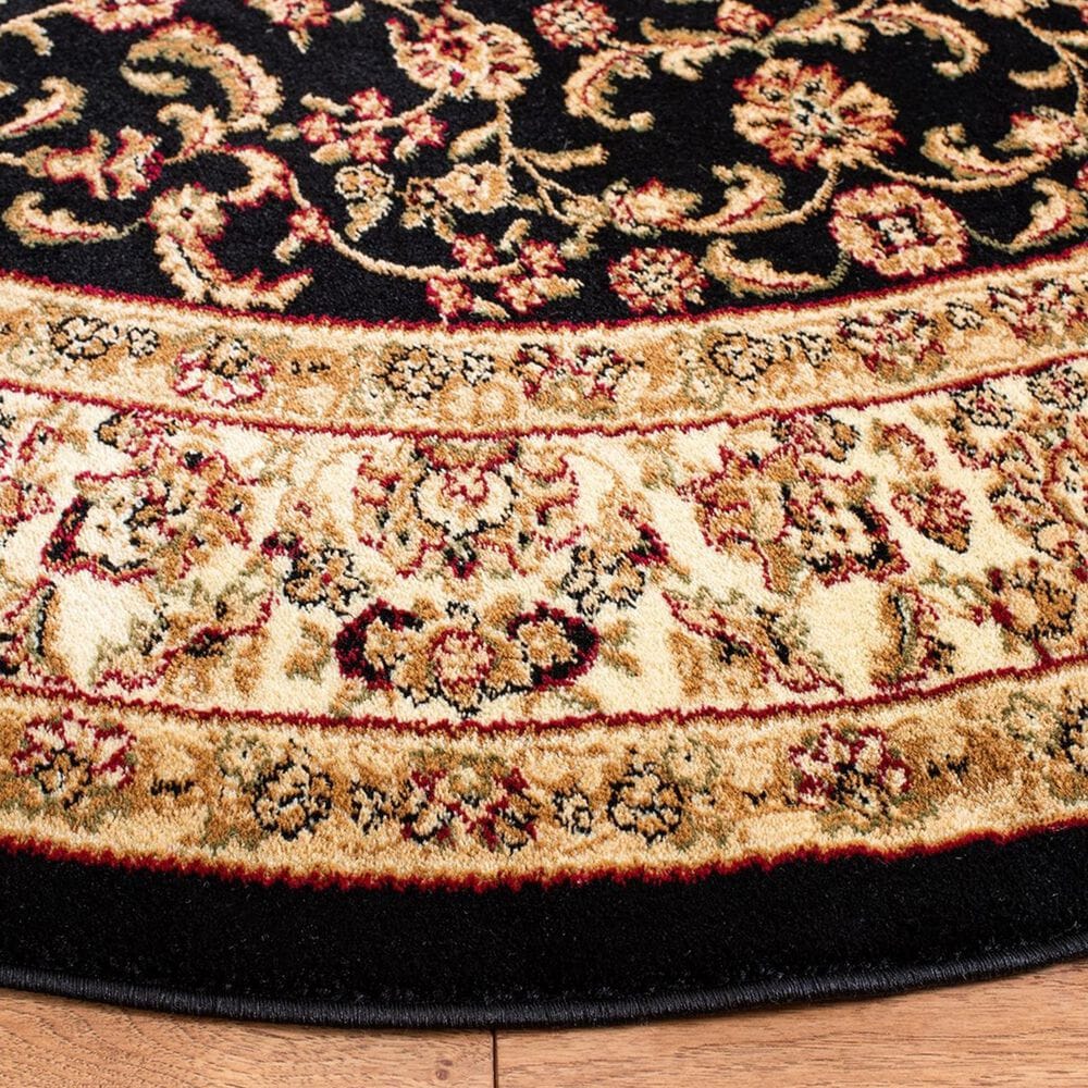 Safavieh Lyndhurst LNH222 7&#39; Round Black and Ivory Area Rug, , large