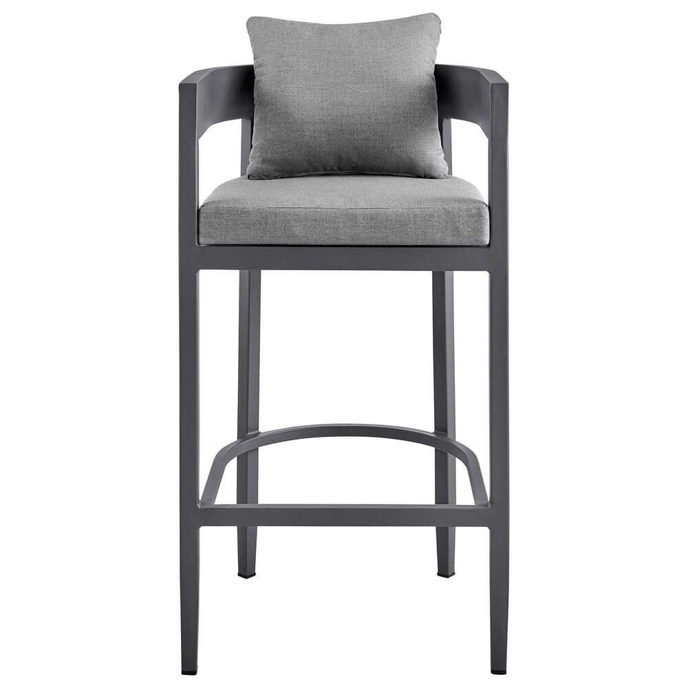 Armen Living Menorca Patio Counter Height Bar Stool in Dark Gray, , large