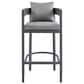 Armen Living Menorca Patio Counter Height Bar Stool in Dark Gray, , large
