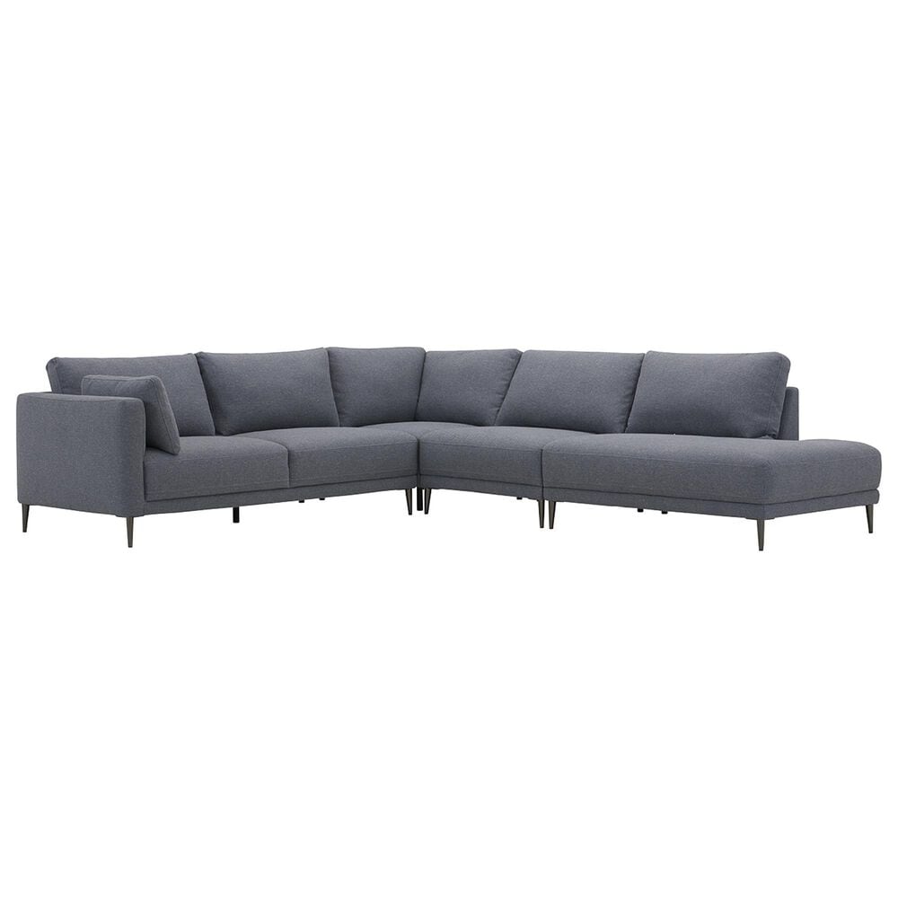 Kuka (Hk) Trade Co Lmt Motion Becki Owens 4-Piece Stationary Right Facing Sectional in Marin Demin, , large