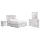 Ashley Makidern 4 Piece Queen Storage Bedroom Set with Six Drawers in Whitewash, , large