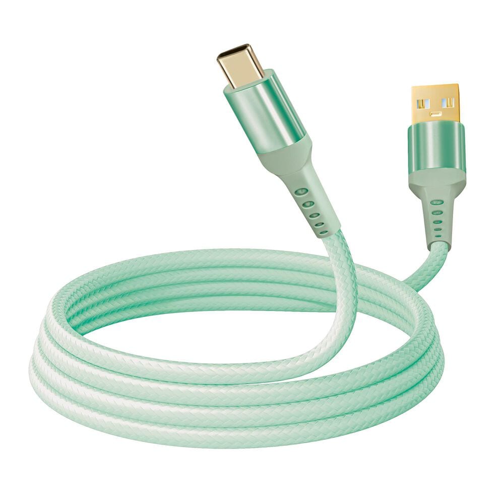 Pom Gear MaxCharge 24K 10" Braided USB Type-C Cable in Green, , large
