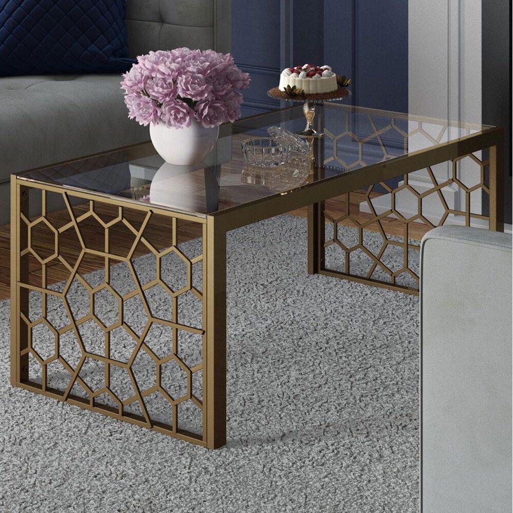 CosmoLiving by Cosmopolitan CosmoLiving Juliette Coffee Table in Brass