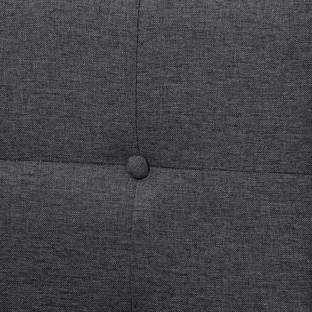 Baxton Studio Devan Queen Platform Bed with Dark Grey Fabric in Walnut Brown, , large