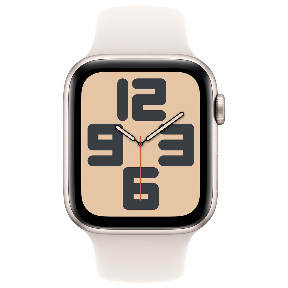 Apple Watch SE GPS + Cellular 44mm Starlight Aluminum Case with Starlight Sport Band - M/L, , large