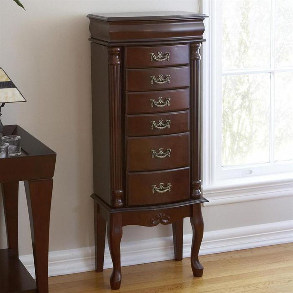 Southern Enterprises Jewelry Armoire in Medium Mahogany ...