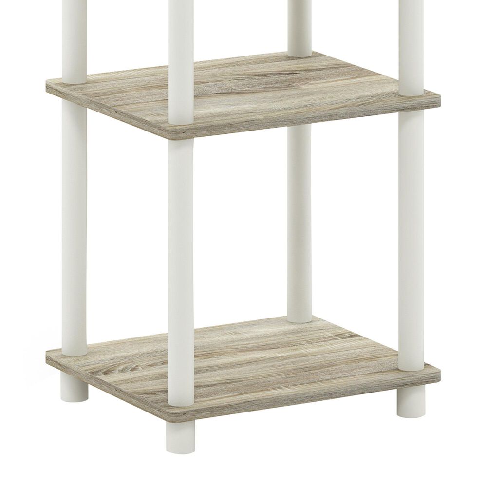 HOMLUX 3-Tier End Table in Sonoma Oak and White, , large
