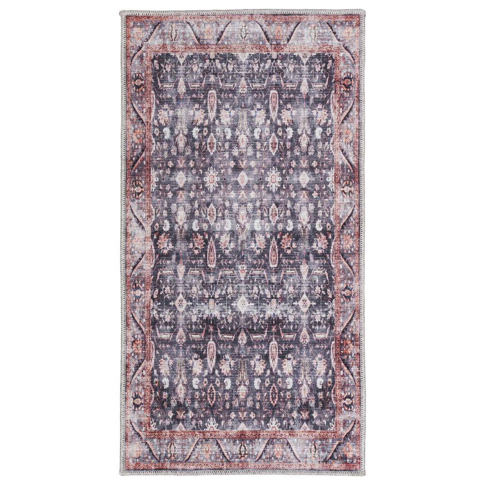 Nourison Grand Washables 2" x 6" Navy Ivory Runner, , large