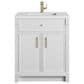 James Martin Bellshire 30" Single Bathroom Vanity in Bright White with Single Hole 3 cm White Zeus Silestone Top and Rectangular Sink, , large