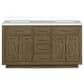 Lexora Home Abbey 60" Double Bathroom Vanity in Grey Oak with 2 cm White Cultured Marble Top and Rectangular Sinks, , large