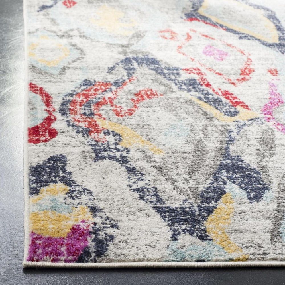 Safavieh Adirondack ADR209F 5&#39;1&quot; x 7&#39;6&quot; Light Grey and Red Area Rug, , large