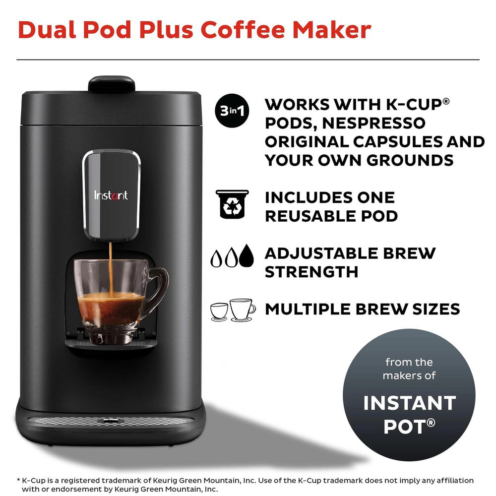 Instant Brands Instant Pod Dual Pod Plus Coffee Maker in Black, , large