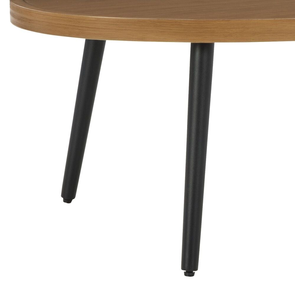 Ashley Horizon Hall Patio Oval Cocktail Table in Brown and Black, , large