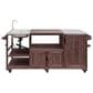 HOMLUX 75.4" Outdoor Kitchen Island with Sink, Solid Wood Outdoor Grill Cart for XL Green Egg Grills, Rolling Outdoor Bar Cart with Stainless Steel Top, for Pizza Prep & BBQ, Brown, , large