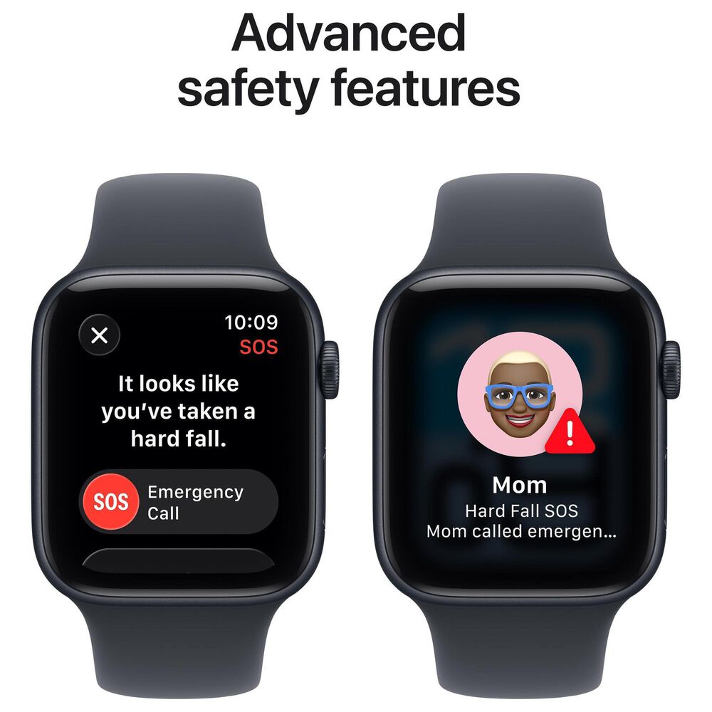 Apple Watch SE 3 (GPS) 44mm Aluminum Case with Sport Band - S/M in Midnight and 2-Year AppleCare+, , large