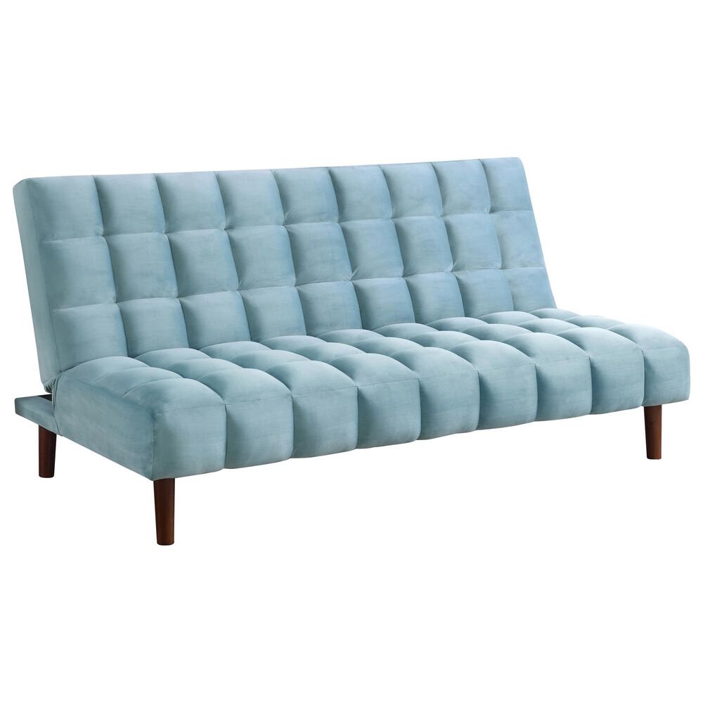 Pacific Landing Cullen Biscuit Sofa Bed in Teal Velvet, , large