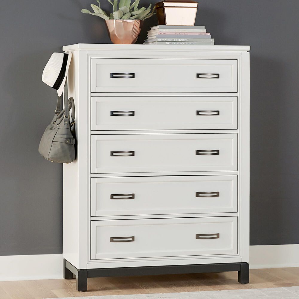 Riva Ridge Hyde Park 5 Drawer Chest in White, , large