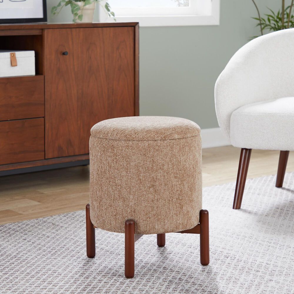 Lumisource Daniella Storage Ottoman in Brown, , large