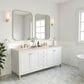 James Martin Vanities Chicago 72" Double Bathroom Vanity in Glossy White with 3 cm Eternal Marfil Quartz Top and Rectangular Sinks, , large