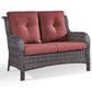 Sunwell Garden Patio Loveseat with Brown Frame in Red, , large