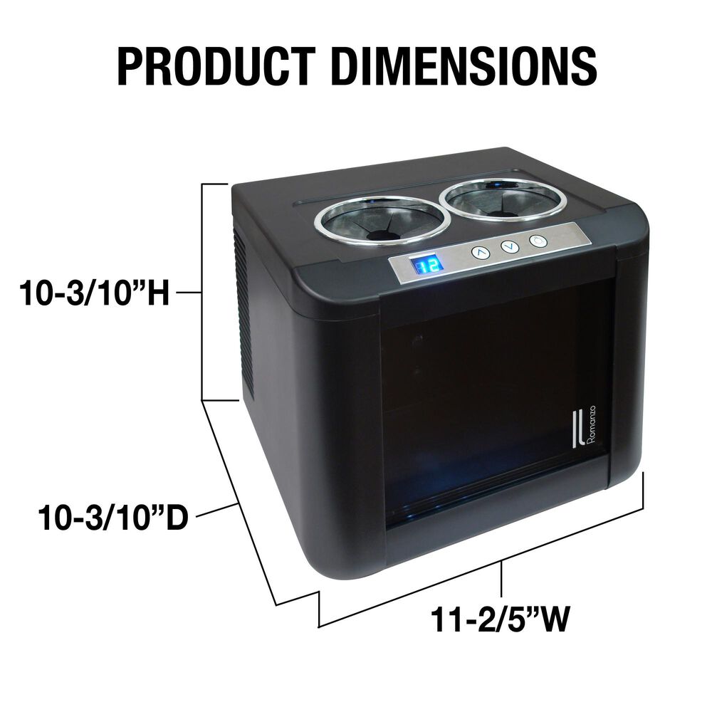 Vinotemp 12 Inch Wide 2 Bottle Capacity Free Standing Wine Cooler with Thermoelectric Technology in Black, , large