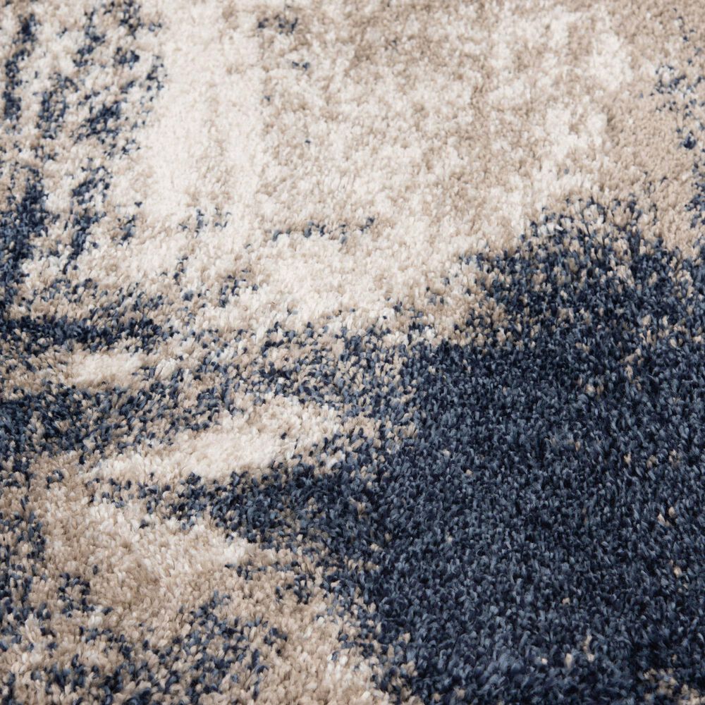 Central Oriental Tulsa Brunsville 7&#39;10&quot; x 9&#39;10&quot; White Sand and Blue Navy Area Rug, , large