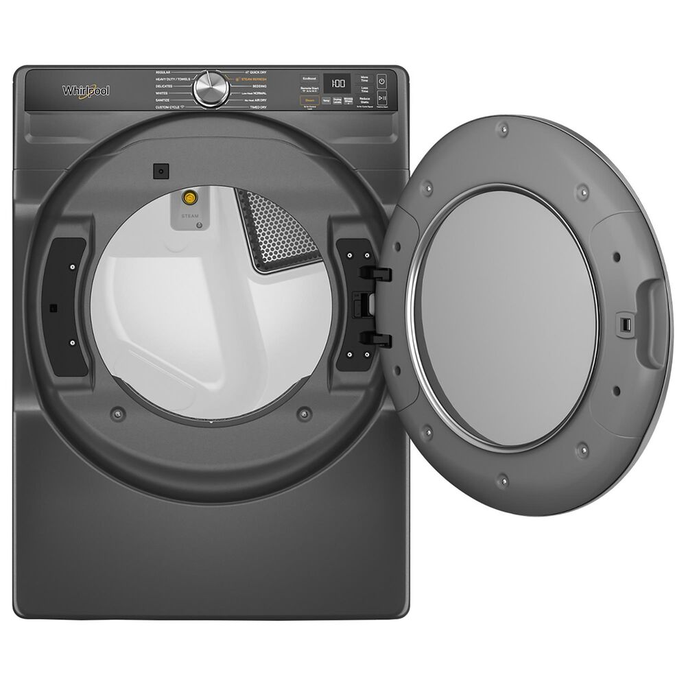 Whirlpool 7.4 cu. ft. Smart Front Load Electric Dryer with Steam in Volcano Black, , large