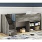 Ashley Frandern Twin Loft  Bed with Bookcase Storage in Gray, , large