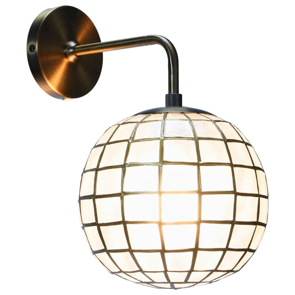 Creative Coop Ollie Wall Sconce with Detail in Brass, , large