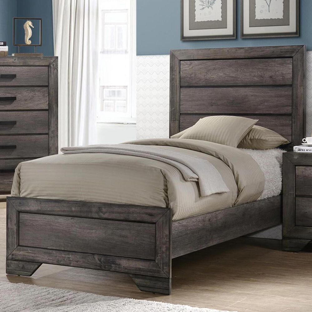 Mayberry Hill Nathan Twin Bed in Grey Oak, , large