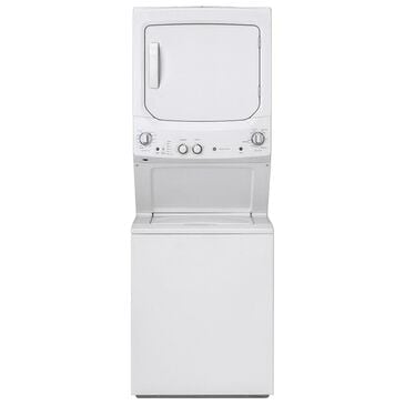 GE Appliances Unitized Spacemaker Gas Stack Laundry in White, , large
