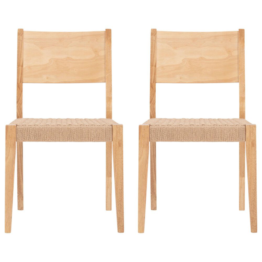 Linon Home Decor Cadence Side Chair with Woven Rope Seat in Natural (Set of 2), , large