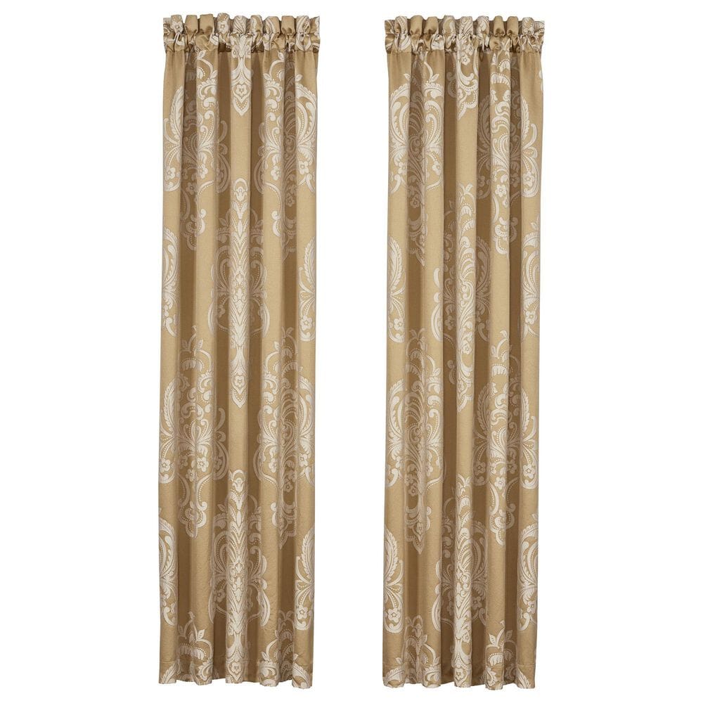 J. Queen New York Potenza 84" x 50" Window Panel Pair in Gold and Ivory, , large