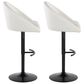 LumiSource Matisse Adjustable Swivel Barstool with Cream Fabric Upholstery in Black (Set of 2), , large
