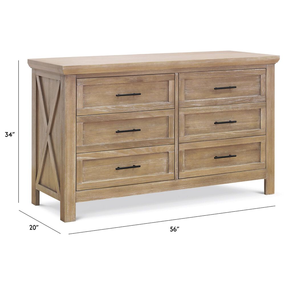 DaVinci Emory Farmhouse 6-Drawer Dresser in Driftwood, , large