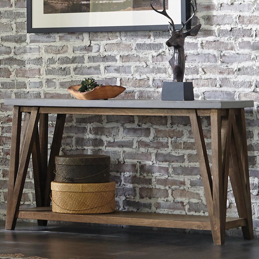 Bolton Furniture Brookside 52" Console/Media Table in Brown/Light Gray, , large