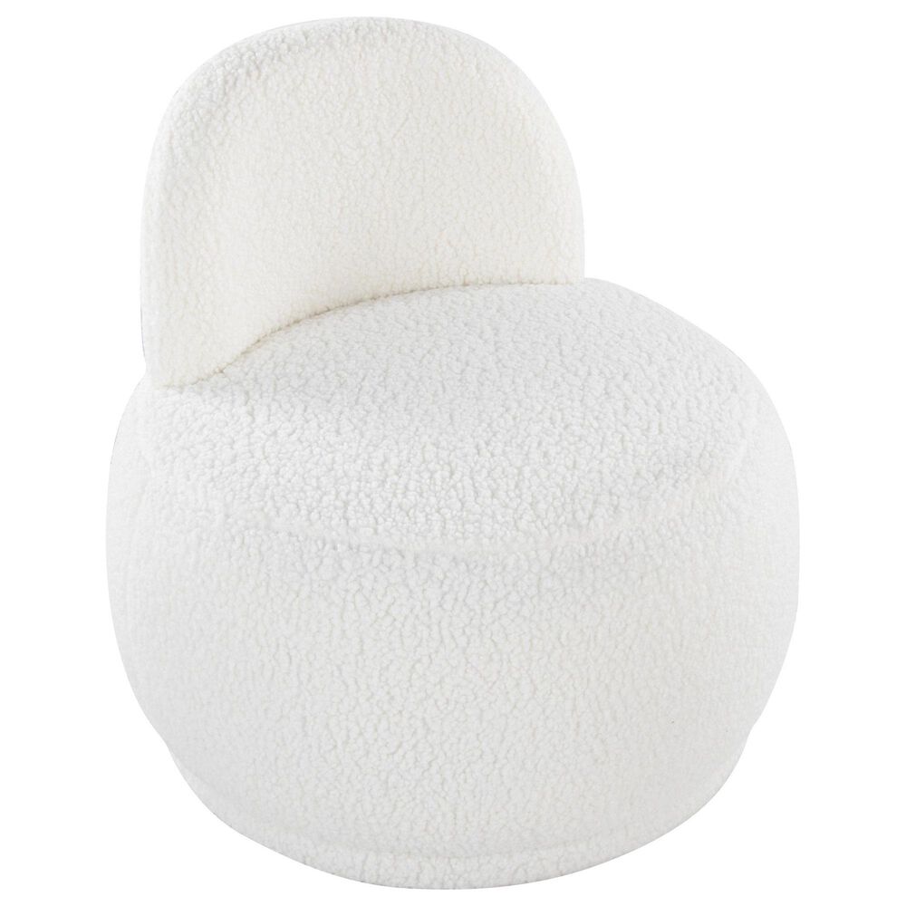 Lumisource Kimi Accent Chair in White Sherpa, , large
