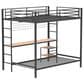 Pacific Landing Campus Full Over Twin Workstation Bunk Bed in Matte Black, , large