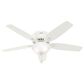 Hunter Newsome Low Profile 52" Ceiling Fan with Lights in Fresh White, , large