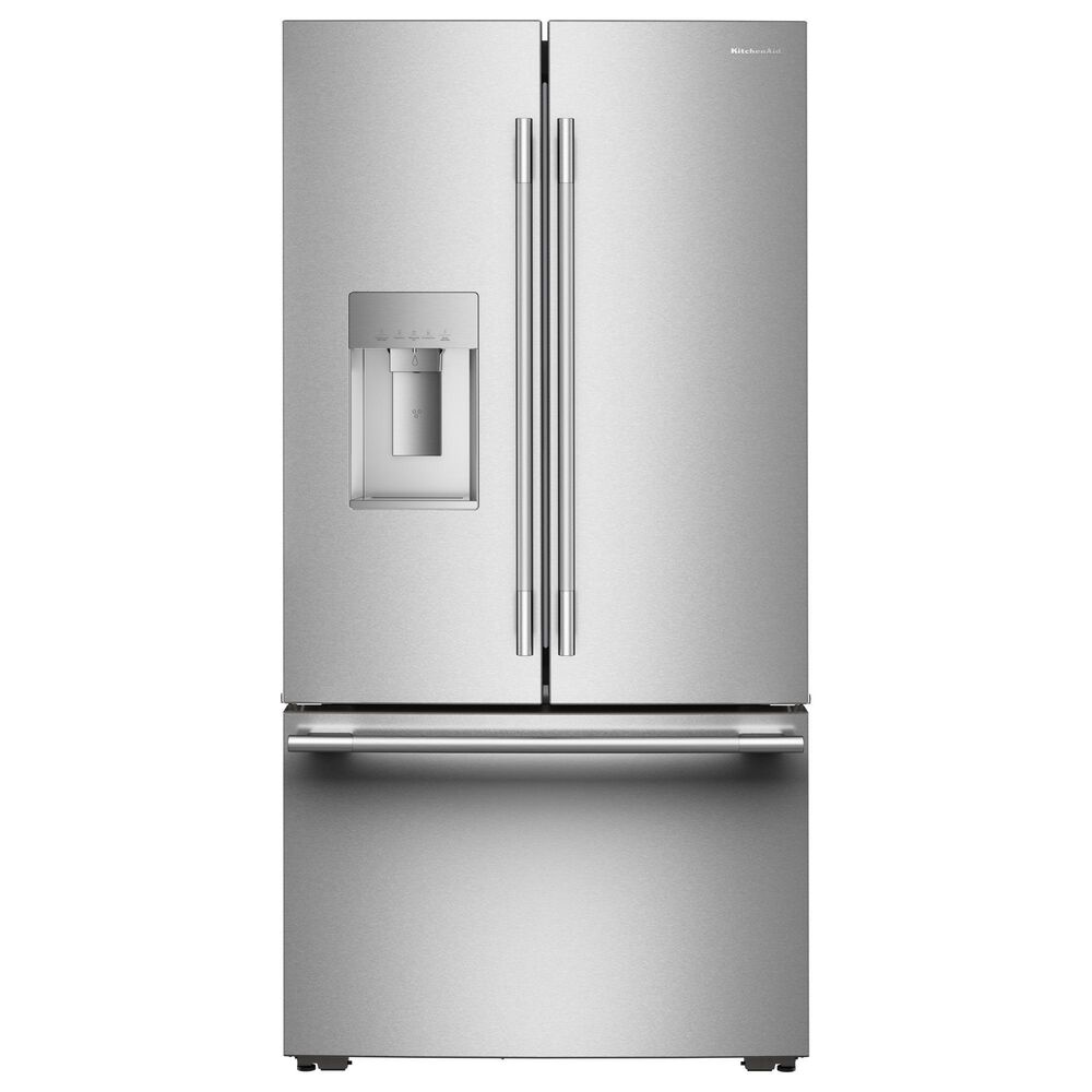 KitchenAid 24 Cu. Ft. Counter-Depth French Door Smart Refrigerator with External Water Dispenser in PrintShield Stainless Steel, , large