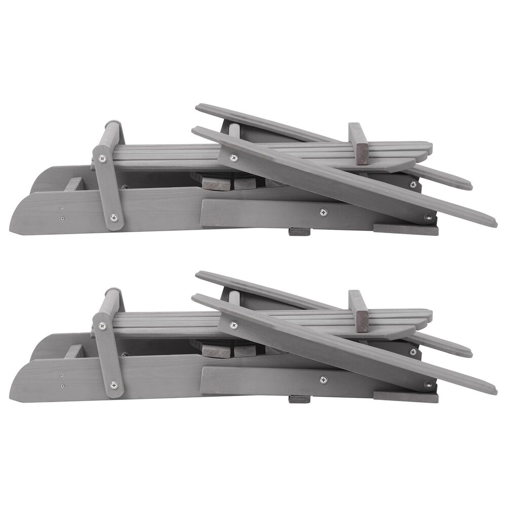 Hearth and Haven Outdoor Folding Adirondack Chair in Gray &#40;Set of 2&#41;, , large
