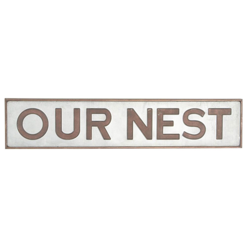 Maple and Jade 8" x 37" Sign Wall Decor in Brown and Grey, , large