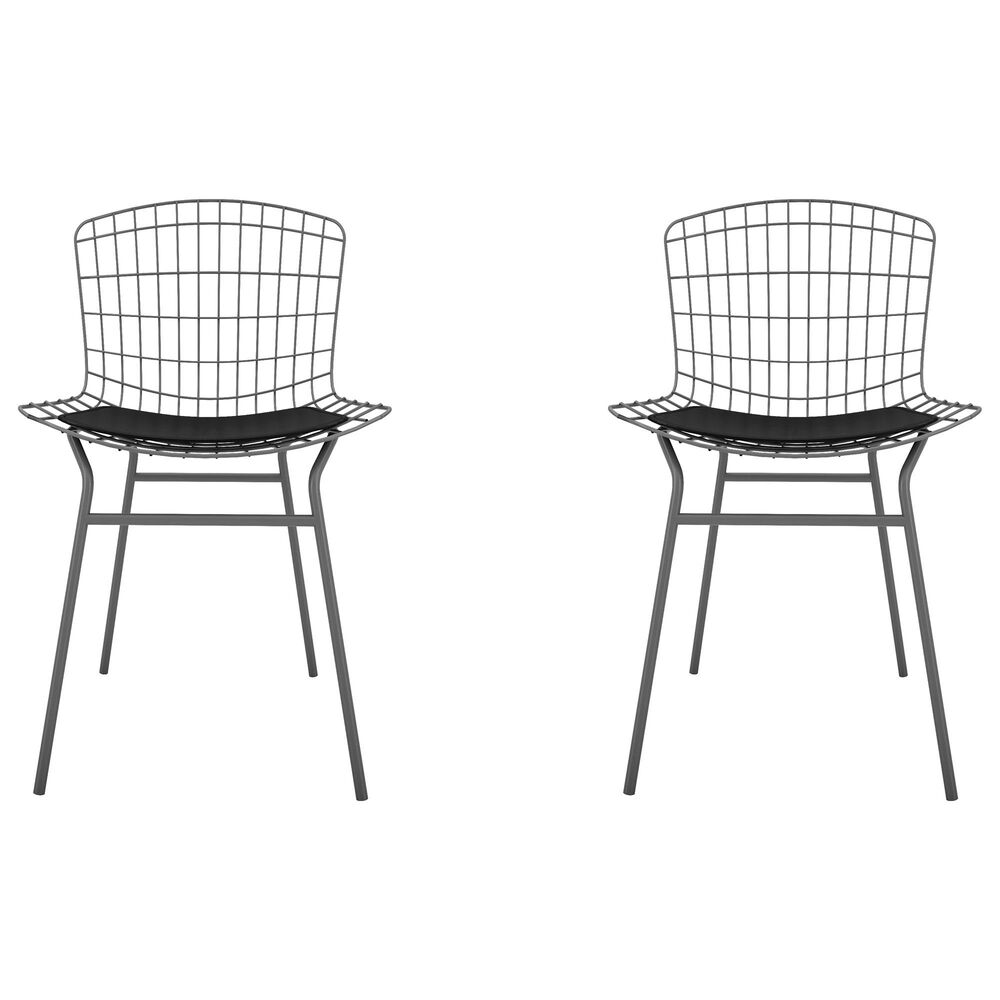 Dayton Madeline 2-Piece Chair with Seat Cushion Set in Charcoal Grey/Black, , large