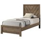 Crown Mark Valor Twin Panel Bed in Light Brown, , large