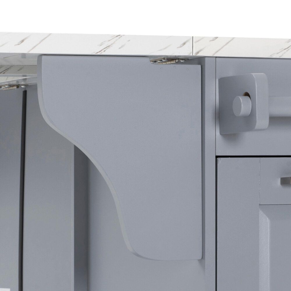HOMLUX 51" Kitchen Island with Tilt Trash Can Cabinet in Grey, , large