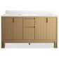Kohler Solive 60" Double Bathroom Vanity in Light Oak with 2 cm White Quartz Top and Rectangular Sinks, , large