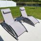 HOMLUX 3-Piece Standard Patio Chaise Lounge Set in Light Grey, , large